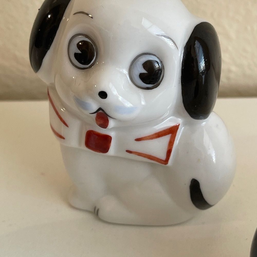Vintage Anthropomorphic Dog Puppy Googly Big Eye Japan Figurine Kitsch Set Of 3 - Picture 2 of 10